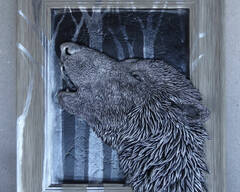 Traditionalart Relief and scratch-board paintings  howling-wolf--song-of-the-night-3d-painting-wolf.jpg