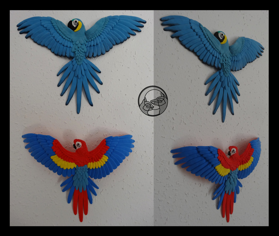 parrot bird sculpture Wall decoration