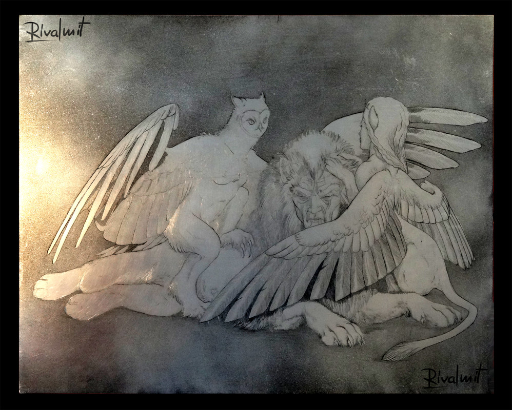 print harpy sphinx mythology metal Curiosity