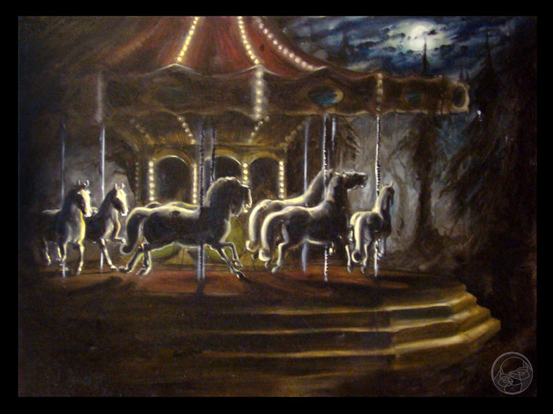 painting oil painting horse Paintings Carnival ride Paintings