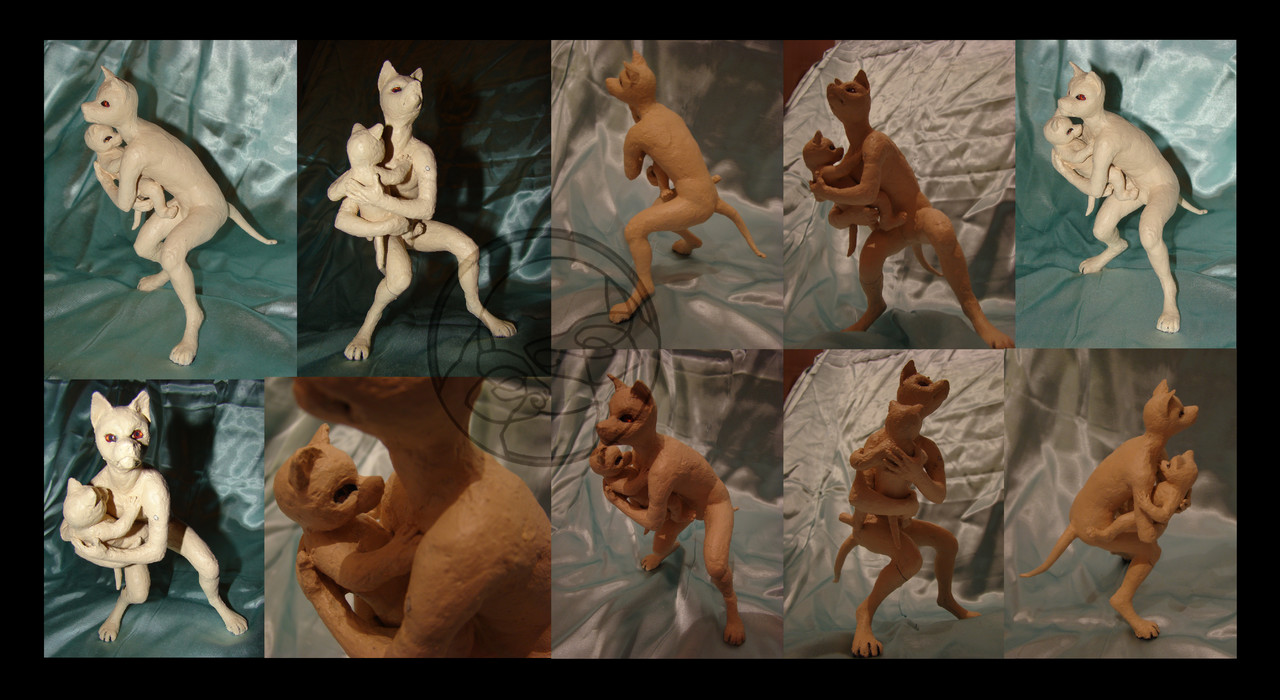 sculpture anthropomorphic balance dog wolf werewolf WIP - discarded project