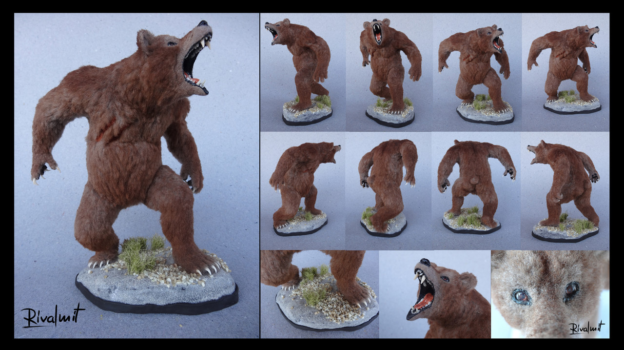 sculpture bear anthropomorphic Bear warrior