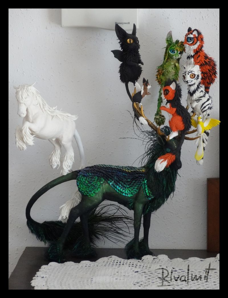 sculpture kirin deer dragon mythology Sculptures  Kirin Deer Sculptures
