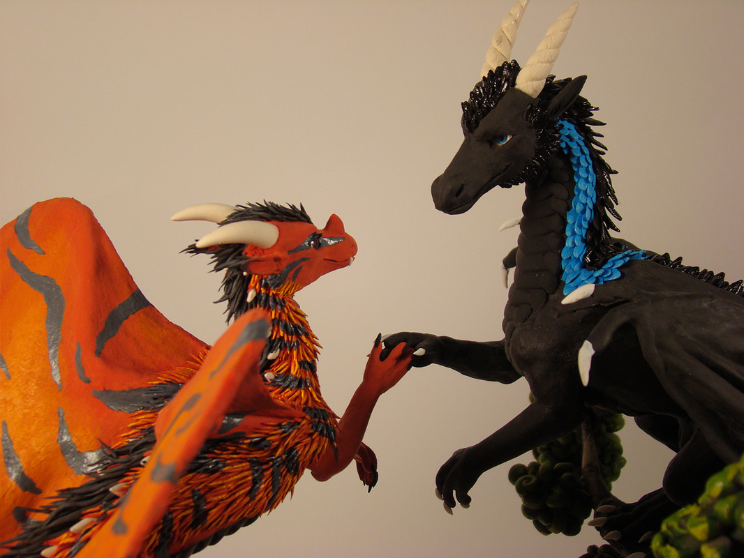 sculpture companion dragon twin sculpture Dragon pair