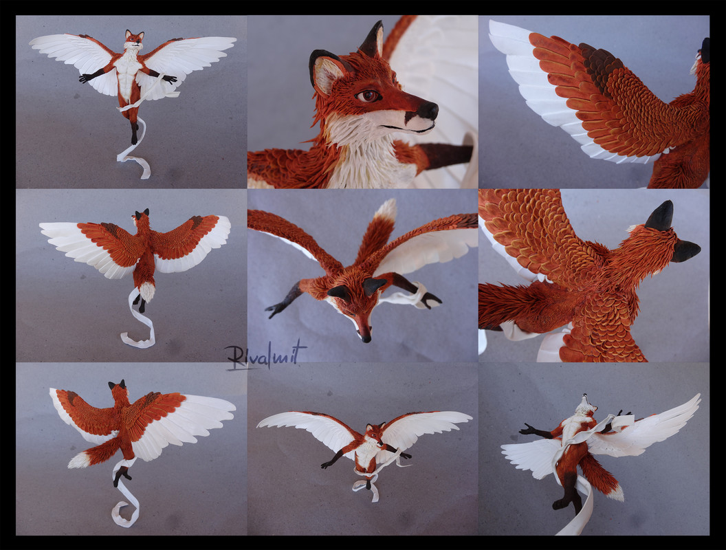sculpture fox anthropomorphic Winged fox 