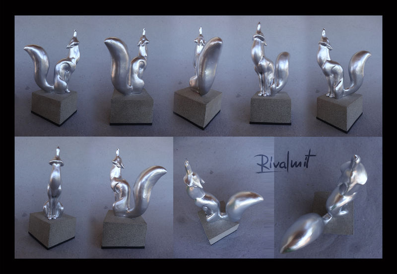 sculpture fox silver trophy Sculptures Silver champion fox Sculptures