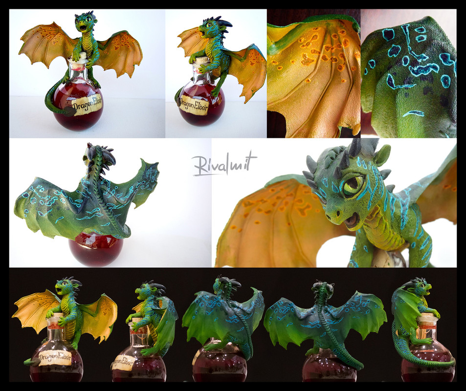 dragon sculpture magic potion Guardian of the mana potion