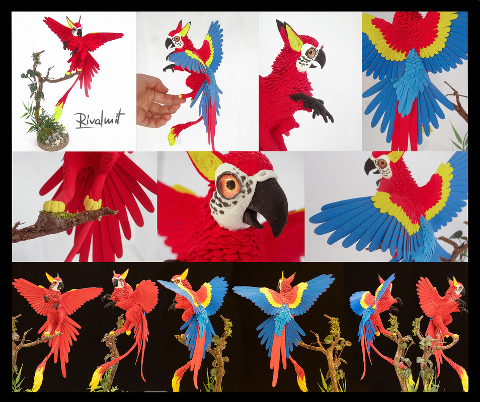 sculpture macaw parrot gryphon mythology companion ef23 Uchu wakamayu