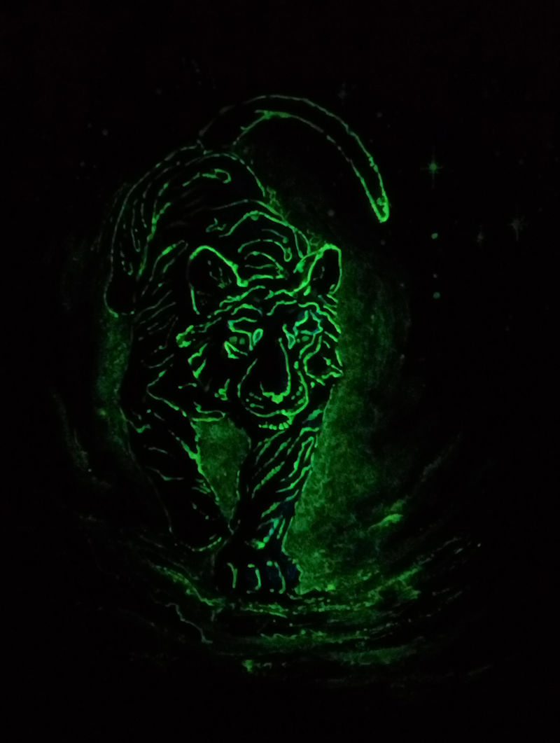 tiger painting 3d painting Paintings Glow in the dark tiger Paintings