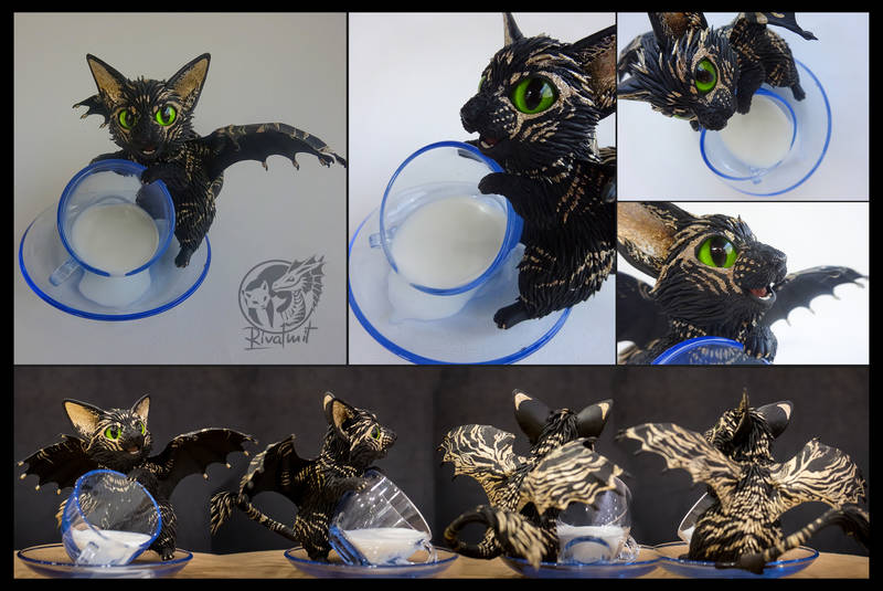 Spilt milk: Batkitty #11 Rare dominant gold mutation sculpture batkitty cat