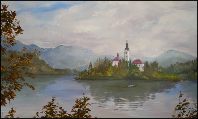 painting acrylic bled slovenia Paintings Bled Paintings