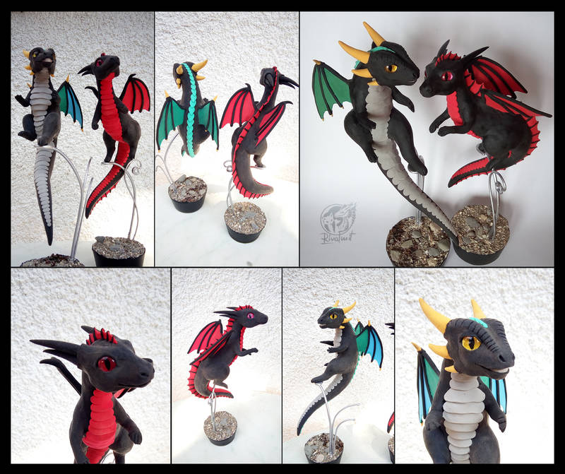 Birthday dragons companion commission sculpture twin sculpture balaning companion dragon