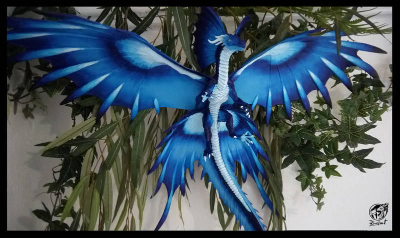 Hadopelagic - The blue dragon of the deep sea dragon sculpture art traditional blue