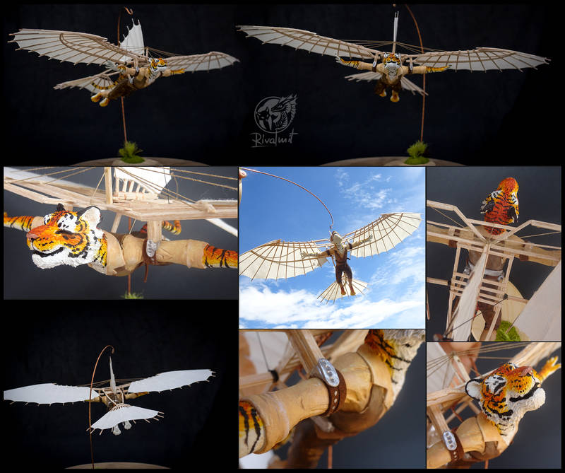 sculpture art tiger machine wings plane davinci Sculptures Arcanum - Soar on the memorys lost to time Sculptures