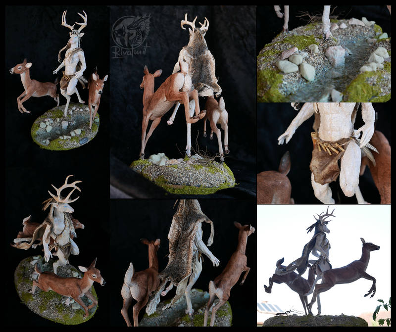 sculpture art traditional deer mythology anthro anthropomorphic ef25 Sculptures Spirit Of The Forest Sculptures