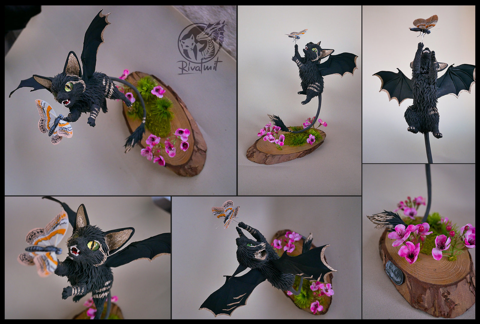 sculpture art cat felinae bat batkitty Bat kitty #13 Butterfly Jump