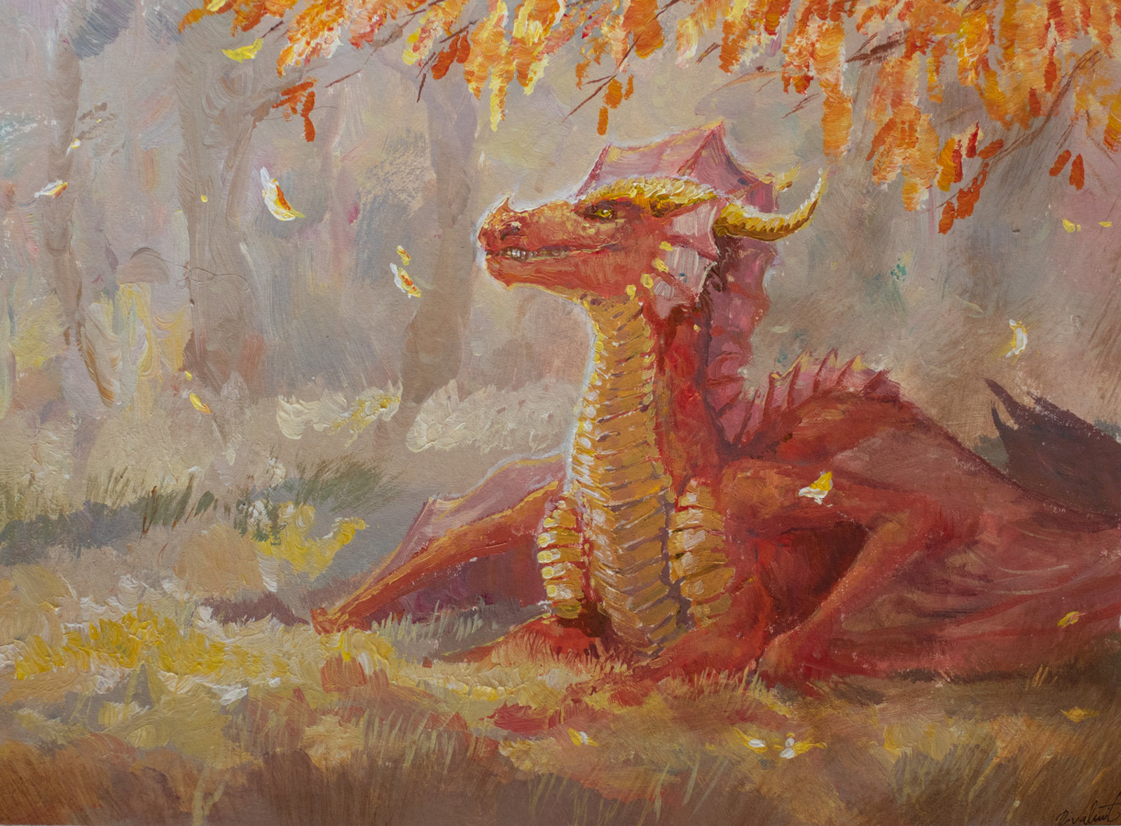 painting dragon autumn Last days of Autumn