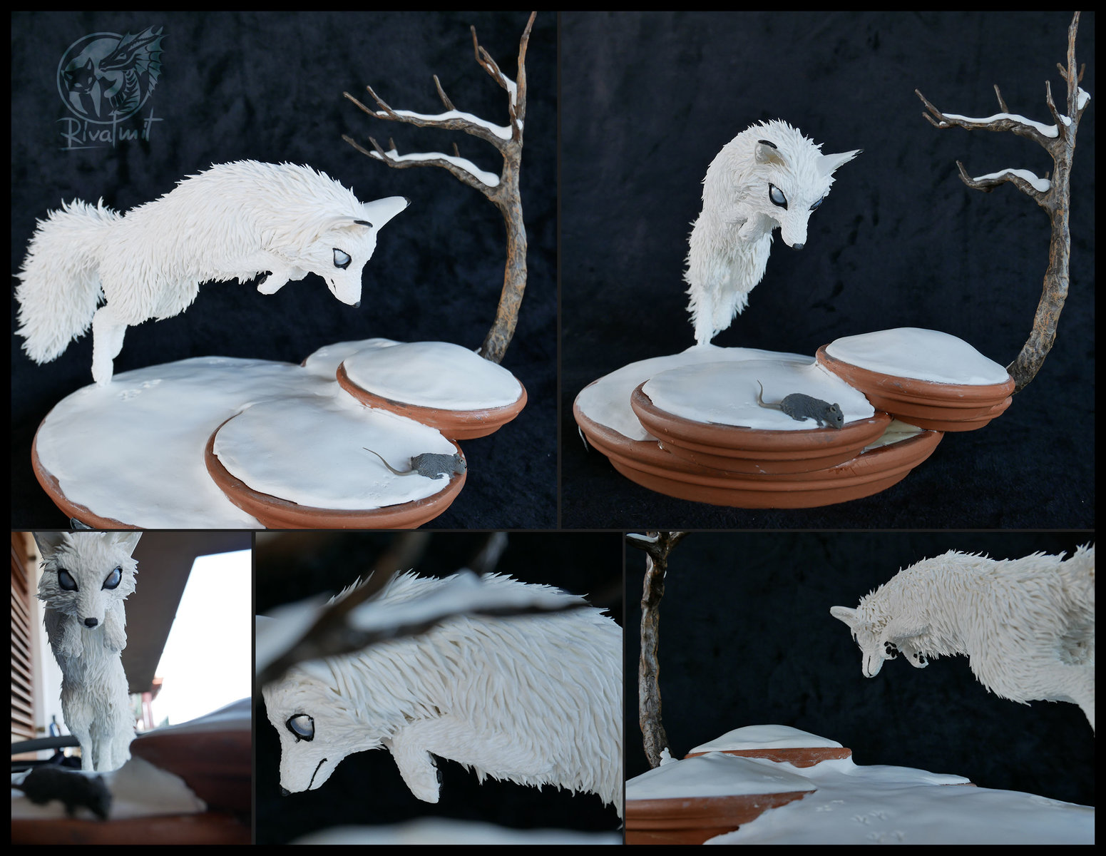 sculpture ef fox snow white Silnet hunter