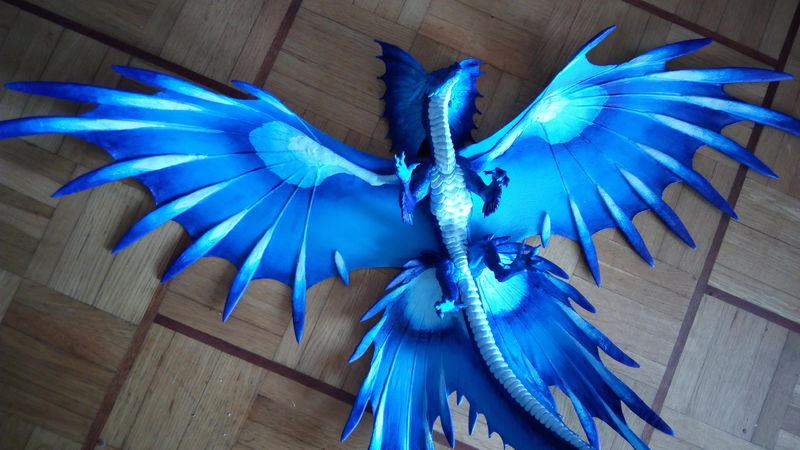  art sculpture dragon clay process mythology ef24 eurofurence blue And finally it starts to look less like a paintjob of a cheap toy :P