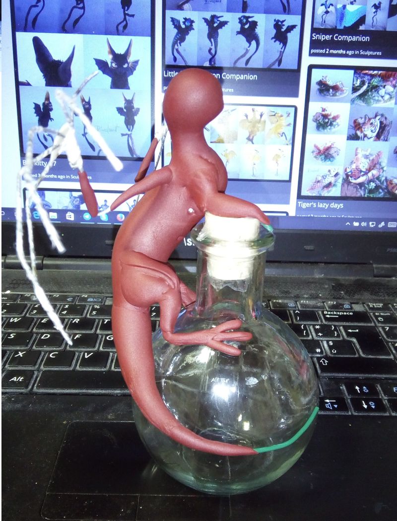  sculpture artwork dragon baby elixir bottle eurofurence 23 tinydragons First layers of muscle