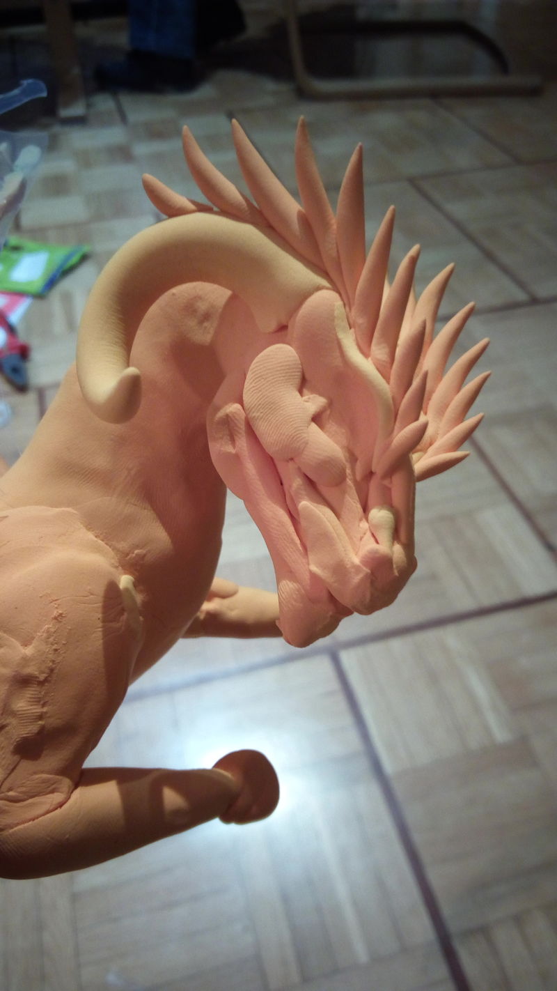  fire dragon art sculpture companion balance ef24 eurofurence western  I just know I'll regret the amount of horns XD