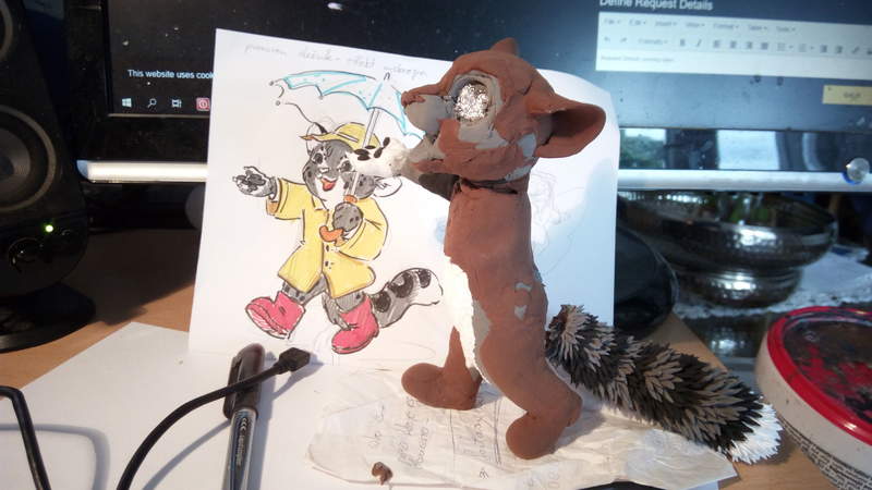  sculpture ef26 art snowleopard furry umbrelly rain traditional anthropomorphic the rough shape is bulked out and on to the  umbrella we go :)