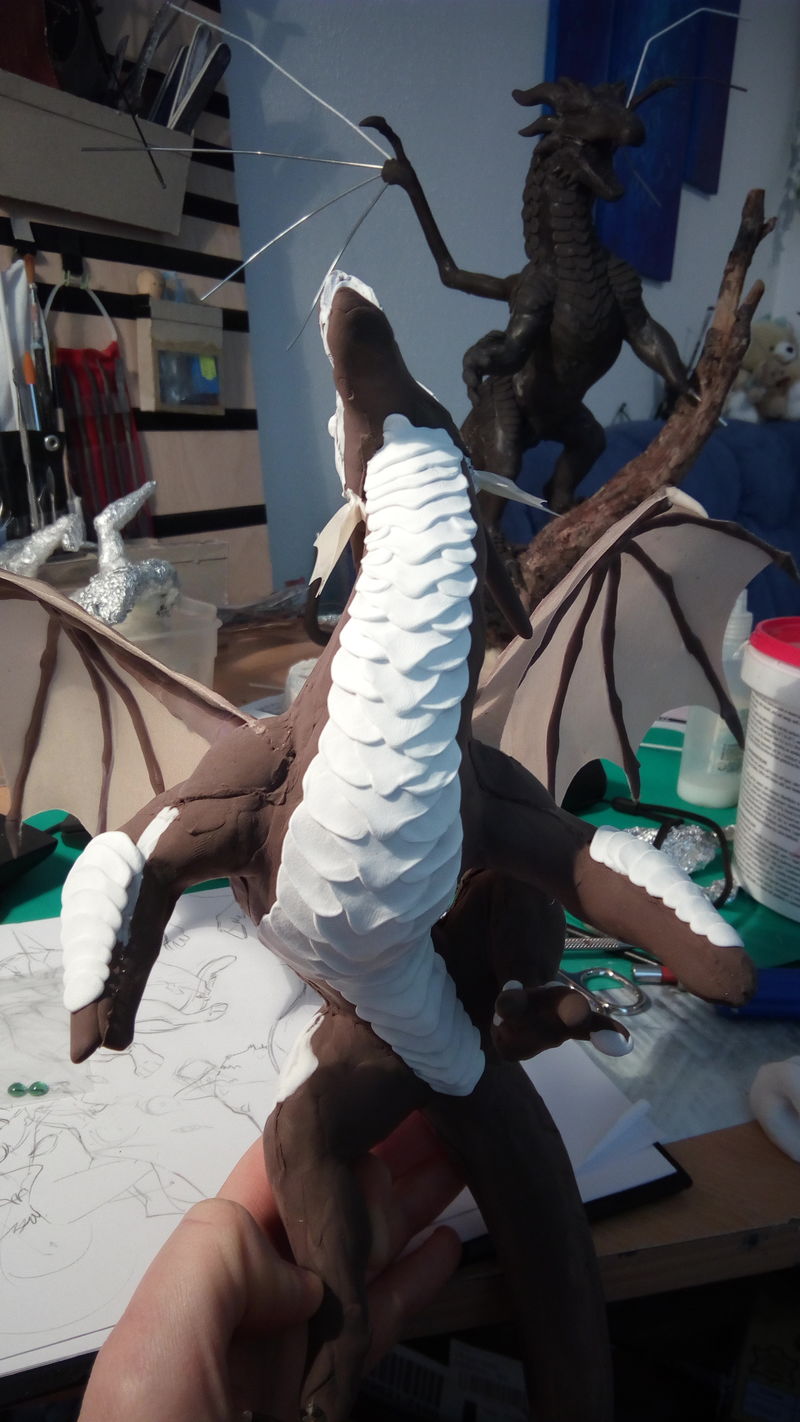  sculpture commission artwork companion dragon treasure rock mountain Laying down big scales. What a terrible contrast!