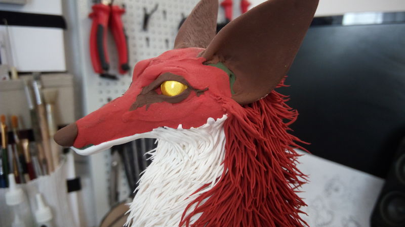 fox sculpture furry animal art ef24 eurofurence flat colors away with you!