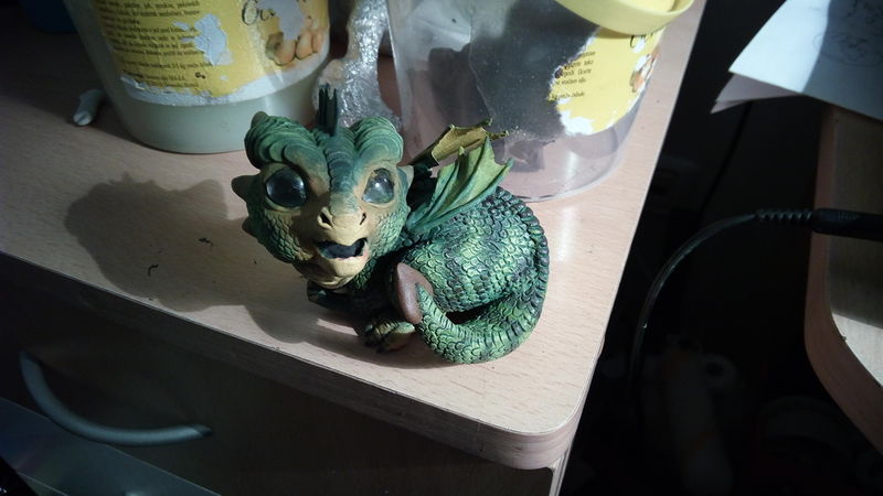  sculpture artwork baby hatched egg dragon newborn eurofurence 23 tinydragons He gets some color in his face!
