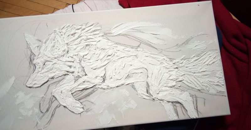  painting 3D artwork eurofurence ef23 furry tiger glow in the dark relief Fox