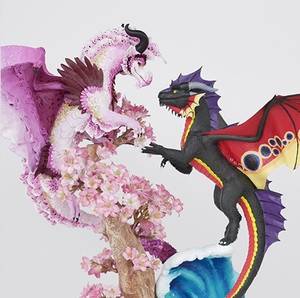 sculpture artwork dragon wedding twin Exodite & Zyleeth
