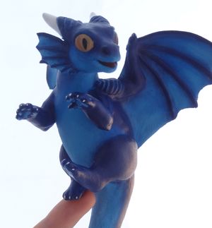 sculpture commission dragon blue baby hatchling balanced companion  furry Killercod