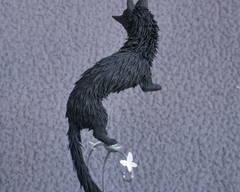 Black wolf [+ info inquiries]  sculpture commission artwork