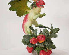 strawbery dragon dragon companion sculpture balance ef25 eurofurence furry art strawberry plant