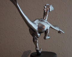 silver hunter raptor dinosaur sculpture silver ef24 eurofurence
