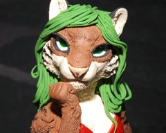 Chakat Blacktail  sculpture commission artwork balanced companion  tiger centaur cat  furry