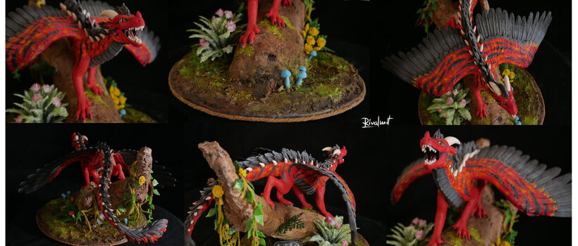 Red Queen of the Jungle commission dragon sculptue