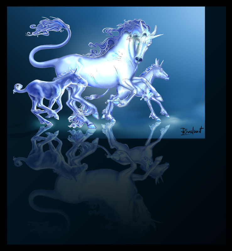 digital digital painting horse unicorn mythology  Mirage