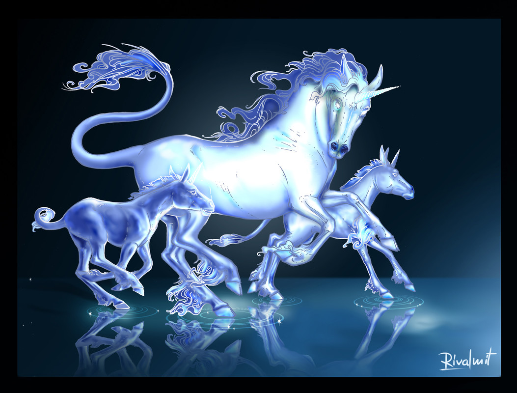 digital digital painting horse unicorn mythology  Mirage