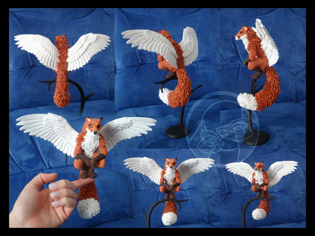 sculpture companion fox Desk guardian companion- Fox