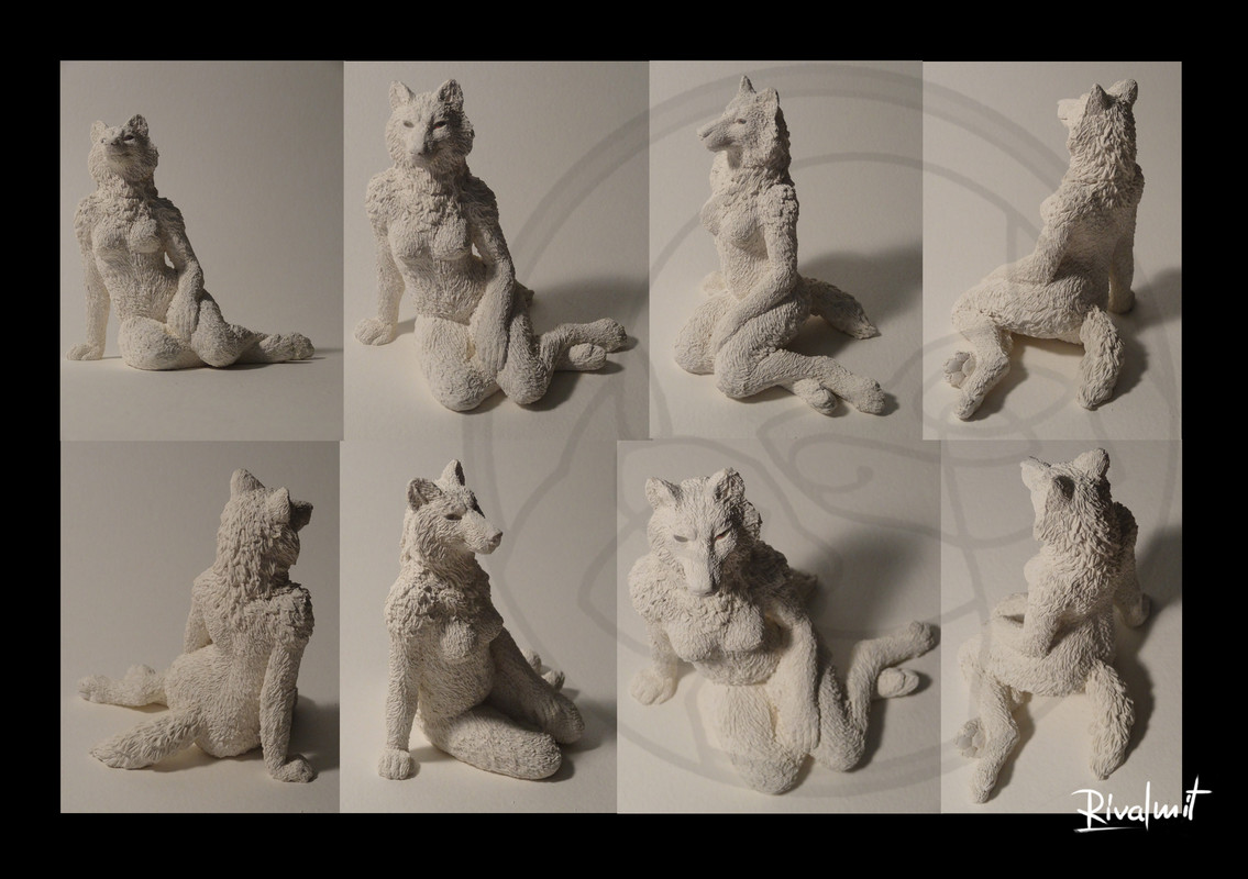 sculpture werewolf wolf female Lady wolfs