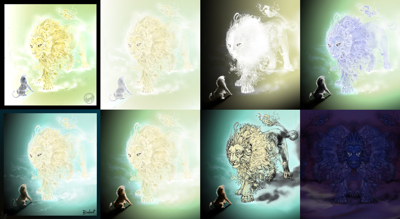 digital digital painting lion god Experimenting 