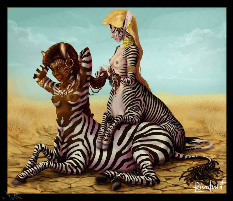 digital painting digital centaur zebra africa Digital Drawings friendly acquaintences  Digital Drawings
