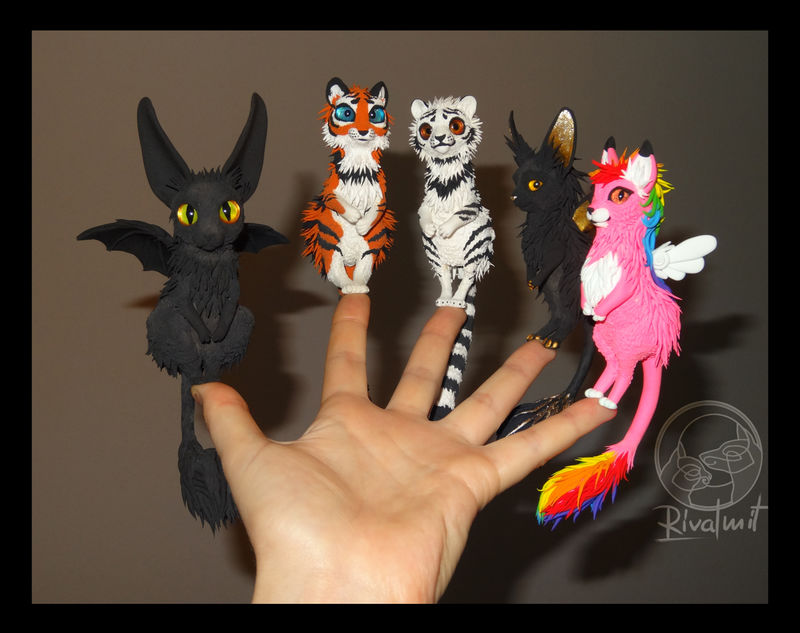 sculpture companion tiger bat cat batkitty Sculptures  Mini desk companions - Sculptures