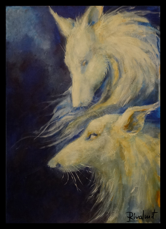 painting acrylic dog borzoi  K9 Painting 