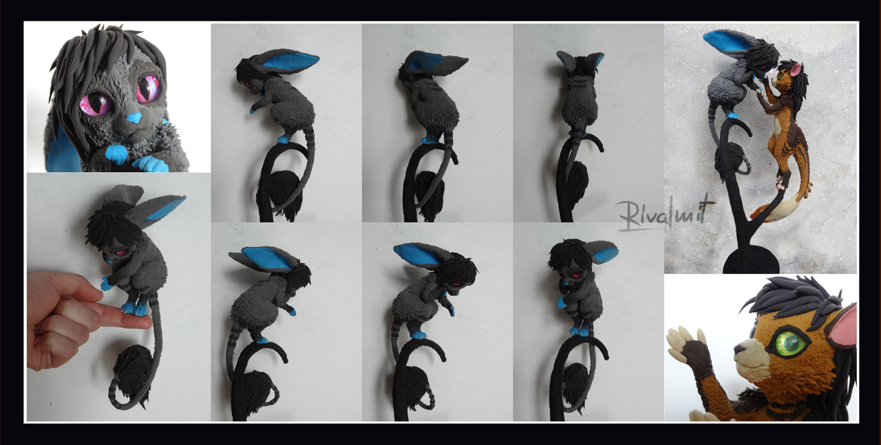 sculpture companion otter jerboa anthropomorphic commission companions-Twin sculpture
