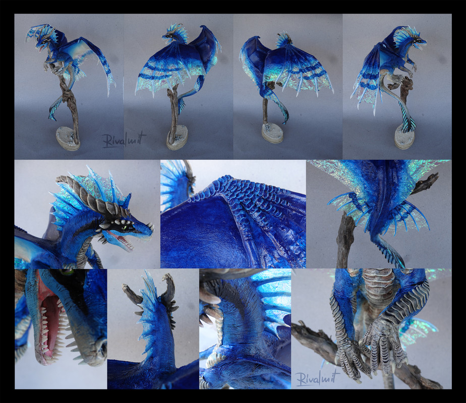 companion sculpture dragon large Blue colossal
