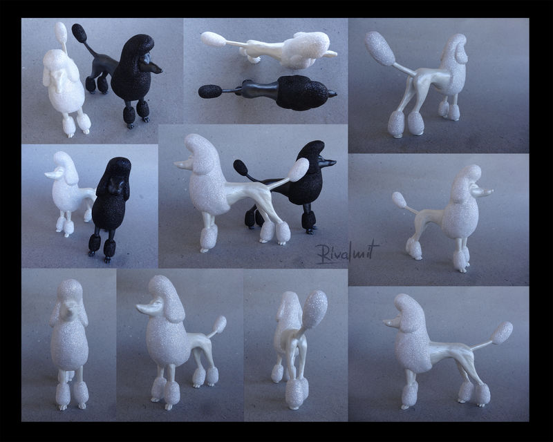 eurofurence poodle black&white canine sculpture Sculptures Sparkly poodles Sculptures