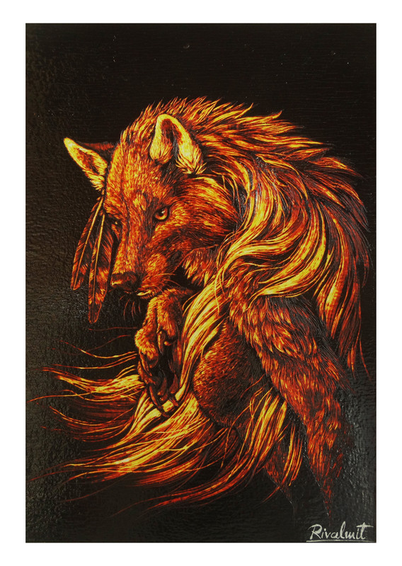 wolf painting scratchboard werewolf She wolf