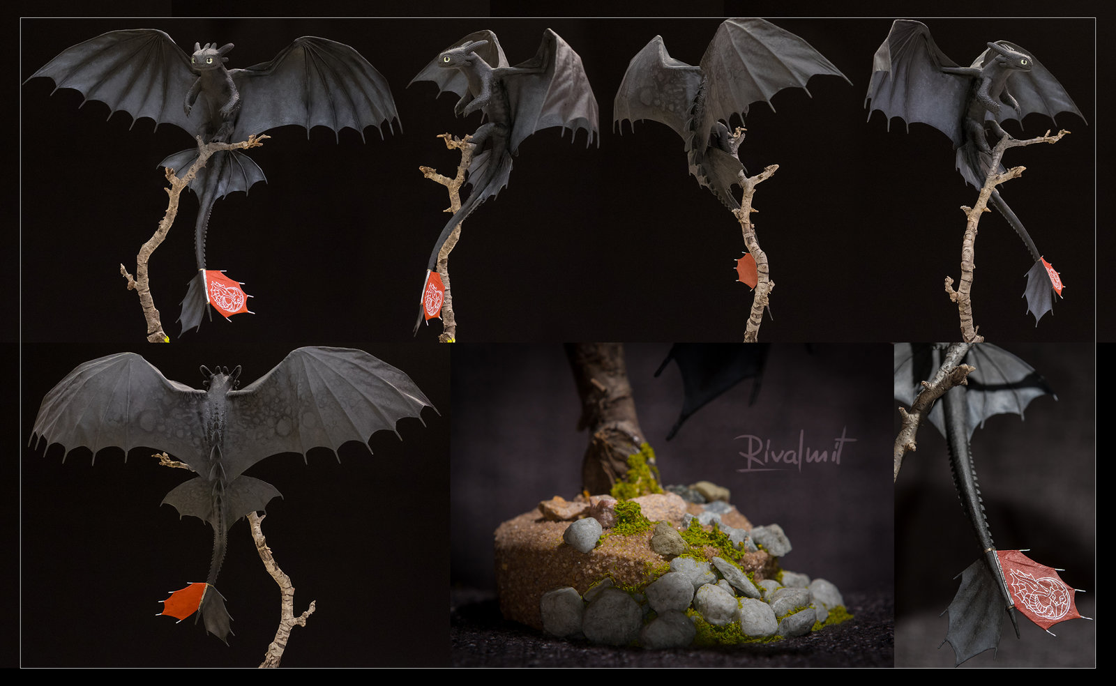 toothless httyd dragon sculpture companion nightfury how to train your dragon Toothless Balanced Sculpture